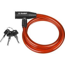 Тросовый замок Зубр Мастер 3 ключа в комплекте длина троса 650 мм d 10 мм 37263-65 