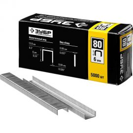 Скобы особотвердые тип 80 ПРОФЕССИОНАЛ (5000 шт; 6 мм) ЗУБР 31880-06 