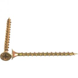 Саморезы с потайной головкой и крупным шагом Профикреп жёлтый цинк, 3,5х45 150 шт 2034906234 