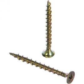 Саморезы с потайной головкой и крупным шагом Профикреп жёлтый цинк пакет, 3,5х41 12 шт 111985 