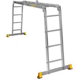 Алюминиевая профессиональная четырехсекционная шарнирная лестница Алюмет Серия Т4 Т 444 