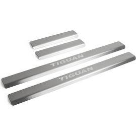 Накладки на пороги Rival для Volkswagen Tiguan II 2016-2020 2020-н.в., нерж. сталь, с надписью, 4 шт., NP.5807.3 