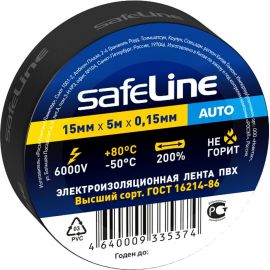Изолента SAFELINE Auto 15/5 черный 22898 