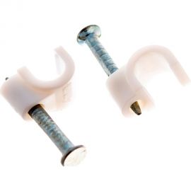 Круглый крепеж кабеля REXANT 4 мм, белый 50шт 07-4004 