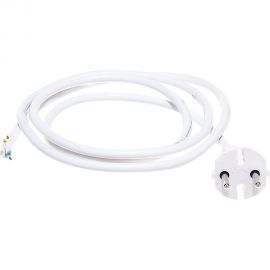 Сетевой шнур с вилкой V2 ПВС 2x0.75, 1.5м без з/к, белый LUX 4606400615781 