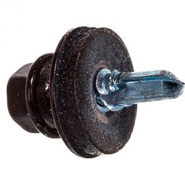 Кровельный саморез Tech-Krep КР сверло 5,5х19 RAL-8017 шоколадно-коричневый, 60 шт, коробка с окном 125702 