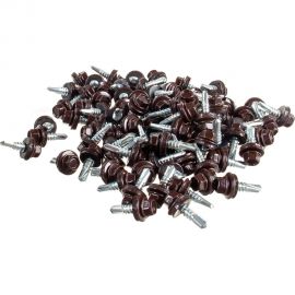 Кровельный саморез Качественный КРЕПЕЖ коричневый RAL 8017, 5.5х19 мм, 90 шт 0300123 КЧ 