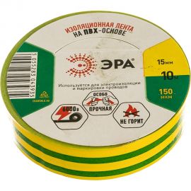 ПВХ-изолента ЭРА 15ммх10м желто-зеленая C0036559 