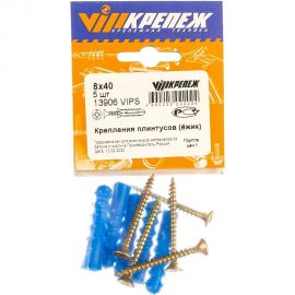 Дюбель ежик VIPКрепеж для крепления плинтусов 8х40 5 шт 13906 VIPS 