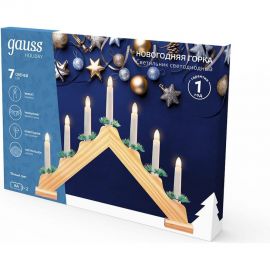 Светодиодный светильник Gauss Новогодняя горка, серия Holiday, 7 LED свечей HL020 
