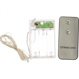 Электрогирлянда VEGAS Нить 20 холодных ламп, серебристый провод, с пультом, дисплей-бокс 55105 