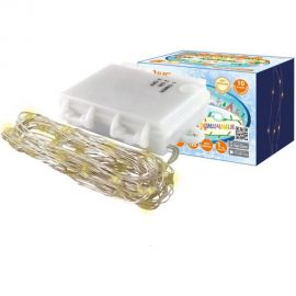 Светодиодная гирлянда TDM Роса 100, 100LED, 10м, 3000К, 3хАА SQ0361-0058 