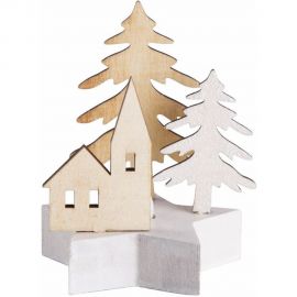 Деревянная фигурка с подсветкой Neon-Night Домик в лесу 9х8х10 см 504-043 