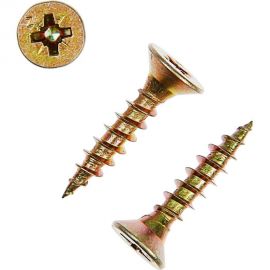 Универсальный саморез Tech-Krep 25х5,0 мм 200 шт желтый, коробка с окном 102259 