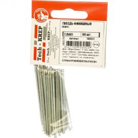 Финишный оцинкованный гвоздь 2.0х60, 60шт - пакет Tech-Krep 108070 