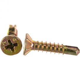 Оконный саморез с буром ЕВРОПАРТНЕР желтый цинк 3,9х19 120шт. 14 3919 7 