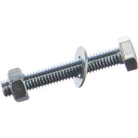 Болт Tech-Krep DIN933 с шестигранной головкой, оцинкованный М8х50 + гайка + шайба 4 шт - пакет 114053 