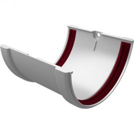 Соединитель желобов GrandLine ПВХ, белый 