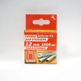 Скобы для степлера Bohrer 12 мм, Тип 140, закаленные, 1000 шт. 44211214 