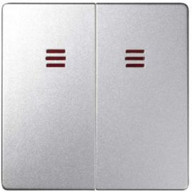 Клавиши для двухклавишного выключателя Simon, 2 шт, с подсветкой, S82 Detail алюминий 82025-93 