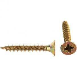 Универсальные шурупы для дерева, ДСП и ДВП Зубр желтопассивированные, PZ, 6,0x40 мм, ТФ0, 2500 шт 4-300390-60-040 