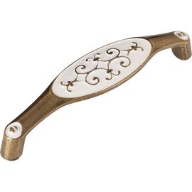 Ручка скоба ОФК комплект и�� 10 штук, 1150-128 старая бронза+белый Tr-00001026 