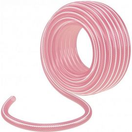 Эластичный шланг PALISAD 3/4", 50 м, прозрачный, розовый 67676 