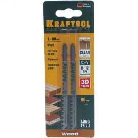 Полотно Kraftool для электролобзика по дереву 90x3 мм чистый рез 2 шт. EU T234X 159506-U 