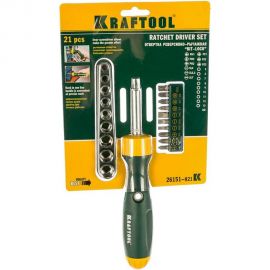 Реверсная рычажная отвертка KRAFTOOL BIT-LOCK 26151-H21 