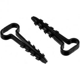 Дюбель-хомут DM PLAST 6-14 для плоского кабеля, черный, 100 шт dx6-14-1dm 