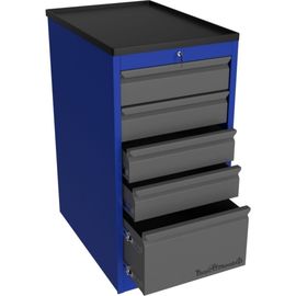 Инструментальная тумба Верстакофф PROFFI RAL5005 5 выдвижных ящиков RAL7024 106585 