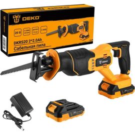 Аккумуляторная сабельная пила DEKO DKRS20, 20 В, 2х2.0 Ач 063-4253 