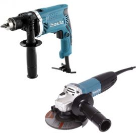 Набор Makita DK0123: углошлифовальная машина GA5030 + ударная дрель HP1630 
