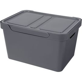 Универсальный ящик Econova Luxe с крышкой, 380х276х220 мм, 18 л серый 433205811 