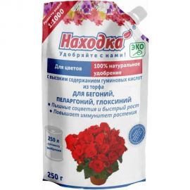 Удобрение для бегоний, пеларгоний, глоксиний Находка ЭКО концентрат на 250 л, 0.25 кг АУ210019 