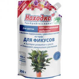Удобрение для комнатных цветов: фикусов Находка ЭКО концентрат на 250 л, 0.25 кг АУ210006 