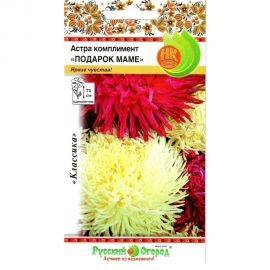 Семена РУССКИЙ ОГОРОД Цветы Астра комплимент Подарок маме, смесь 0.2 г 701493 