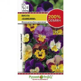 Семена РУССКИЙ ОГОРОД Цветы Виола Бамбини 200% 0.2 г 712321 