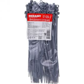 Нейлоновая хомут-стяжка под винт REXANT 220x4,3 мм, серая, упаковка 100 шт. 07-0204-3 
