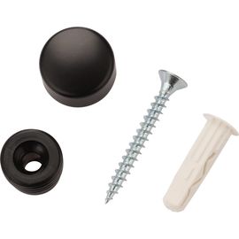 Крепление для зеркала ЕВРОПАРТНЕР черное, гладкое, комплект втулка+колпачок 88015 