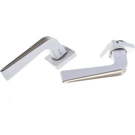 Дверная ручка RENZ Франко супер белый/матовый никель КВ, 2 шт. INDH 310-02 SW/SN 