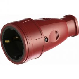 Переносная розетка SVET РА 16-005 УХЛ3, каучук, без крышки, цвет - красный SV0303-0003 