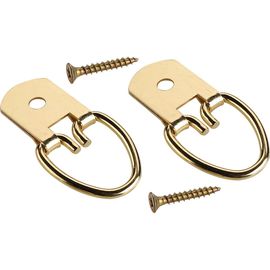 Усиленная петля-подвес ЕВРОПАРТНЕР для картины, фоторамки, латунированнная сталь 2 шт. 16 0337 1 