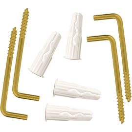 Крюк-шуруп ЕВРОПАРТНЕР L- обр. латунир. D3,3хL30 в компл. c дюбелем MULTI 6x25 4шт. MP 306 17 