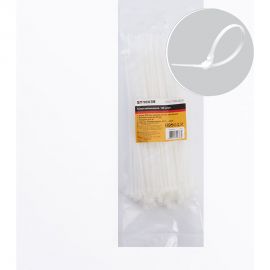Нейлоновый хомут STEKKER 2,5x200 мм, d пучка max 50 мм, белый, NYCT25-200 100шт в упак 32775 
