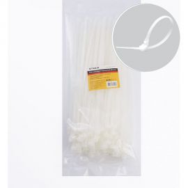 Нейлоновый многоразовый хомут STEKKER 8x300 мм, белый, NYCT80-300 39084 