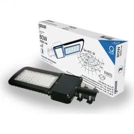 Уличный светильник GAUSS Qplus 80W 9600lm 5000K 120-260V IP65 455х180х49мм черный LED 1/6 629535380 