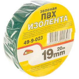 Клейкая изоляционная лента Hobbi ПВХ, зеленая, 19 мм х 20 м 49-9-023 