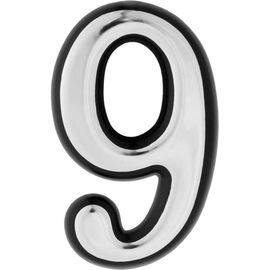 Дверная цифра ""9"" TUNDRA пластиковая, цвет хром, 1 шт. 5206114 