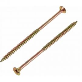 Потайной универсальный шуруп Метизный двор 6,0x100, желтый, 100 шт. 4607159063656 